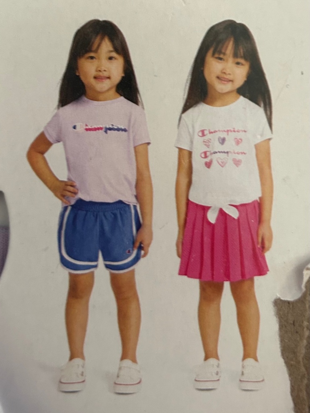 Champion Toddler Girls 4-Piece Outfit Set Lilac Tee Skort Shorts White Shirt 2T